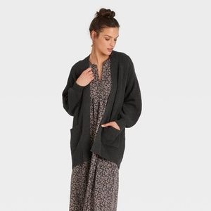 Women's Open-Front Cardigan - Universal Thread™. Charcoal Heather.